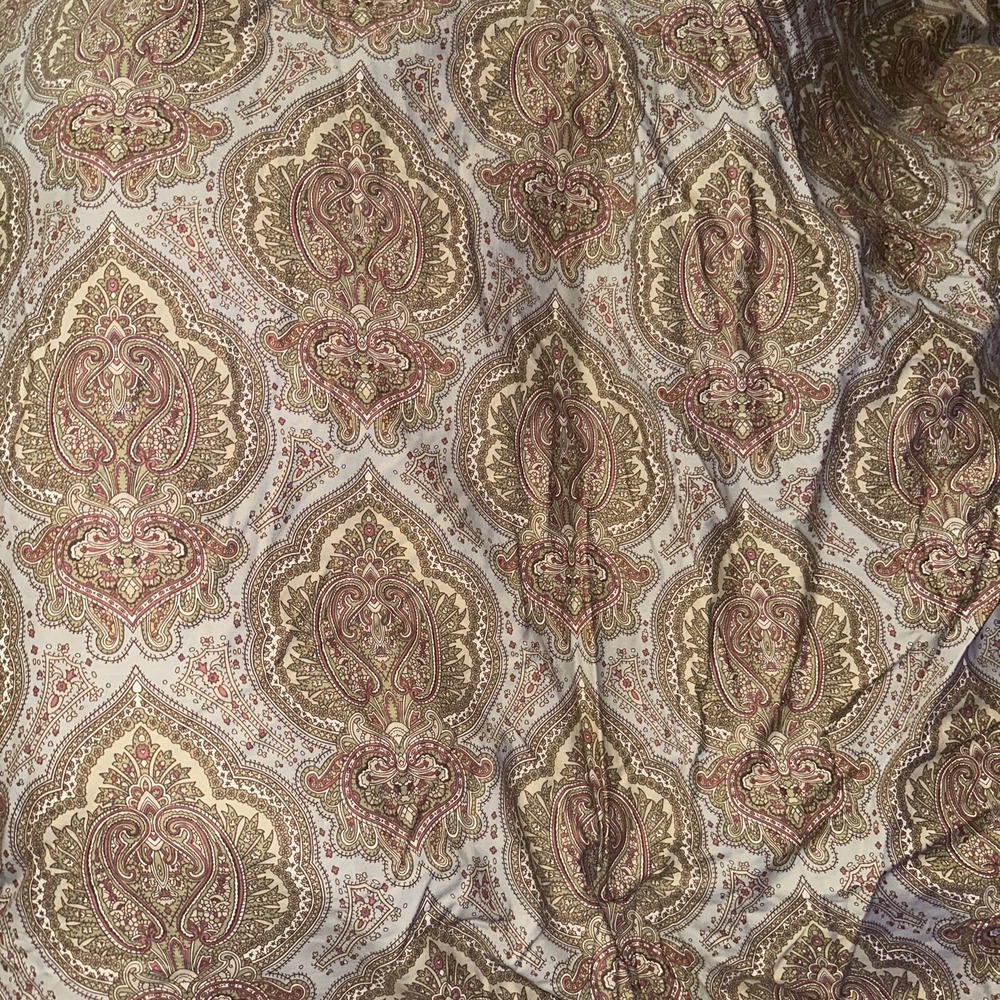 Ralph Lauren FULL/QUEEN Comforter Reversible Medallion Paisley Check Blue Green - Picture 2 of 5